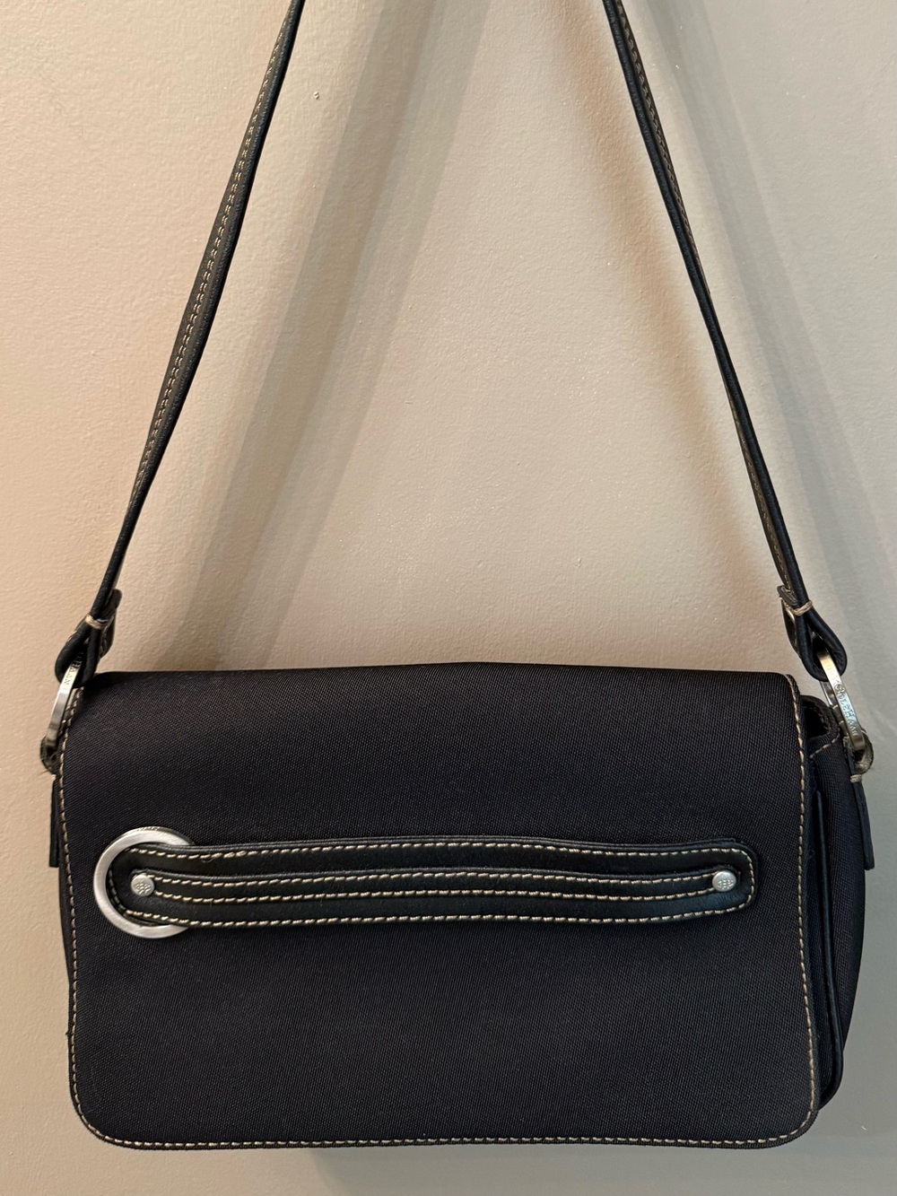 Cole Haan Black Crossbody Bag with Contrast Stitching